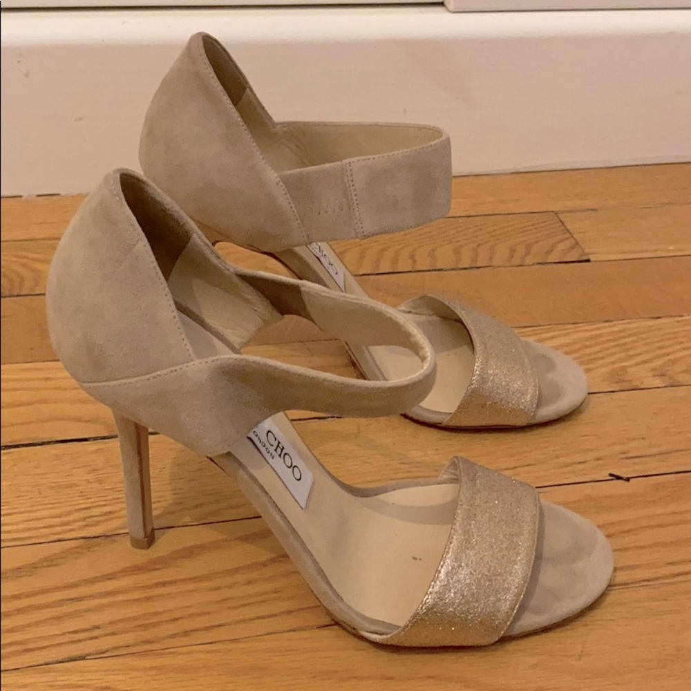 Jimmy choo nude / sparkle heel